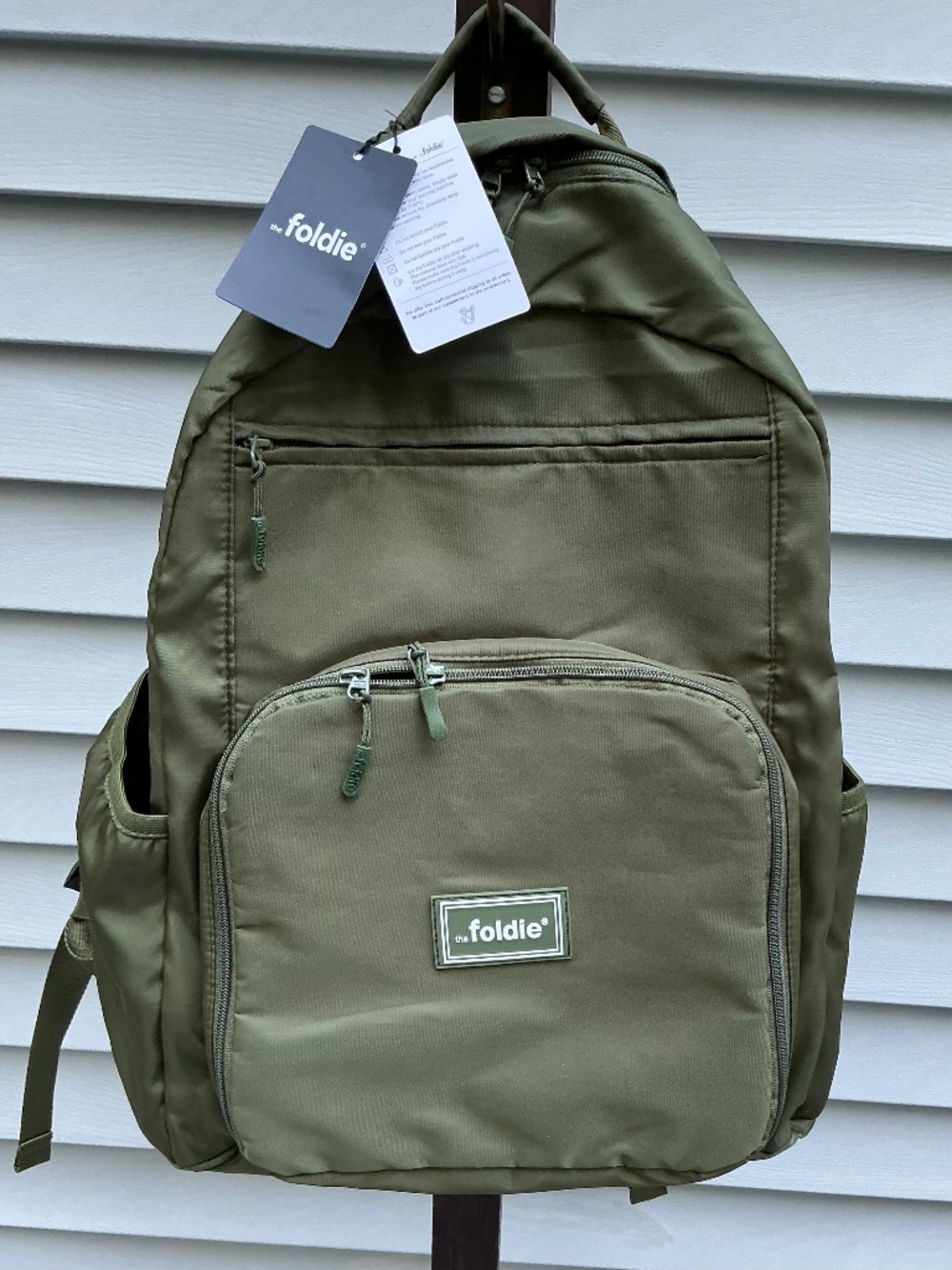 The Foldie Packable Travel Backpack Foldable RFID Lightweight Army Green NWT